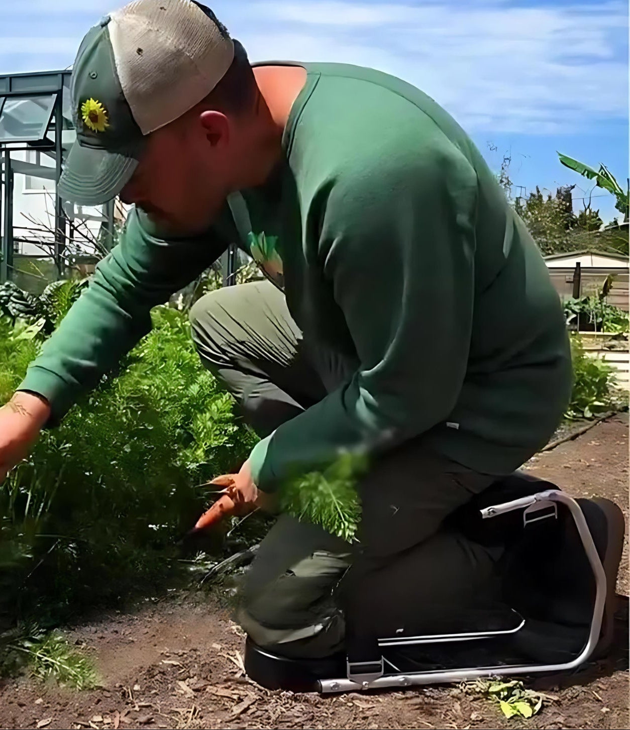 Pieghevole Giardiniere e Sgabello - GardenEase Duo