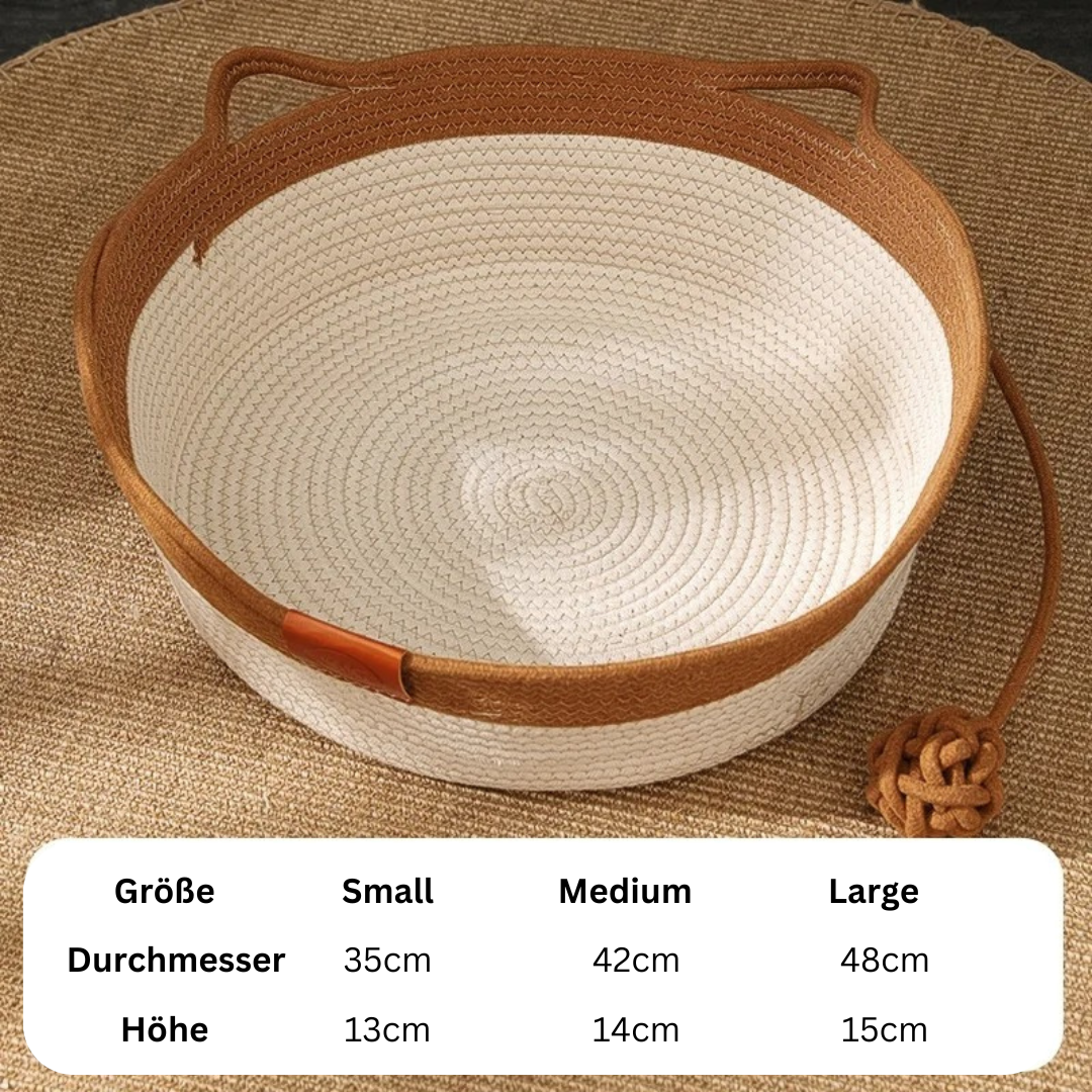 Letto in corda di cotone intrecciato a mano per gatti - CozyNest