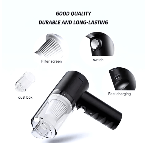 CarDust | Potente Aspirapolvere Portatile per Auto | Design Senza Fili
