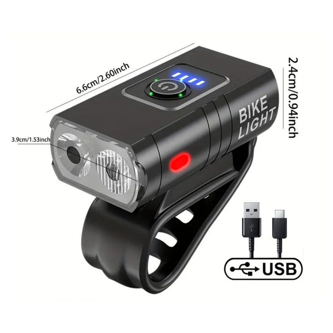 Illuminazione LED per Bicicletta - 1000 & 500 Lumen | Ricaricabile USB