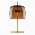 Lampe de table design LED en métal doré avec abat-jour en verre rétro Light