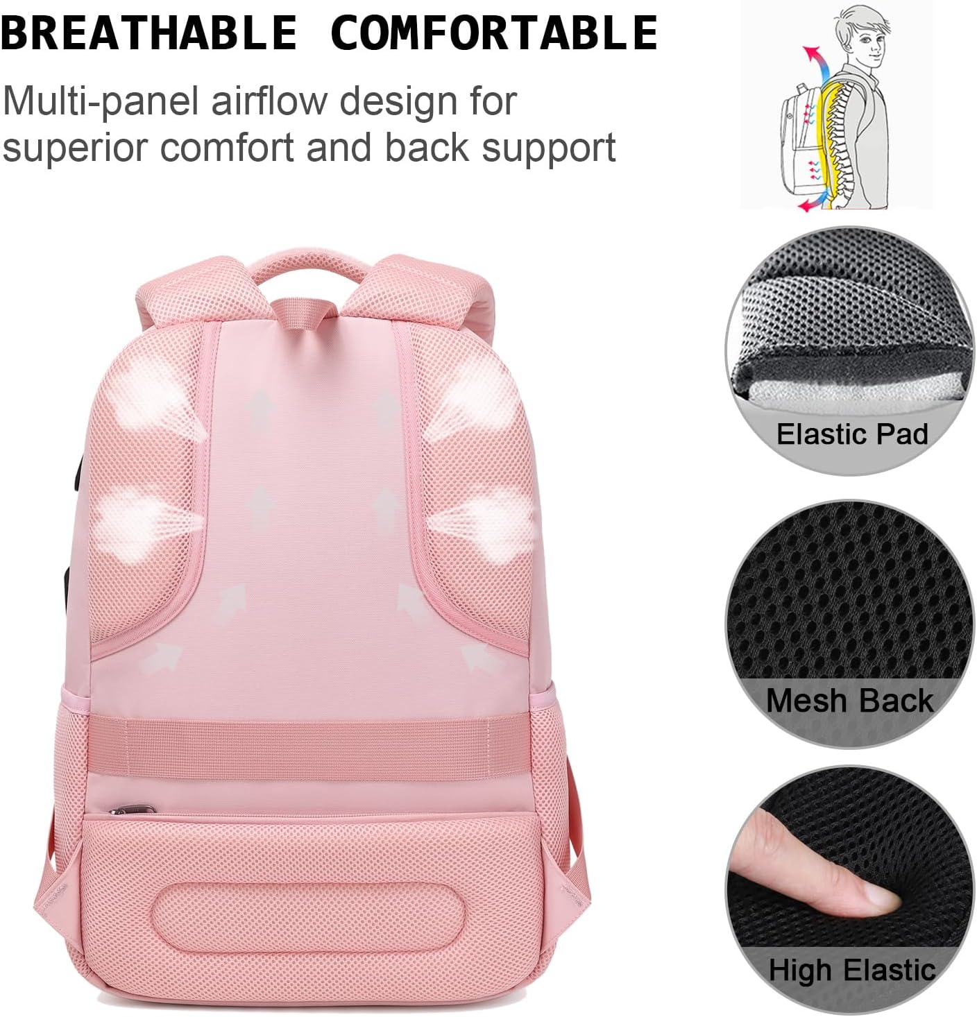 Zaino anti-furto per laptop Dunne con porta di ricarica USB