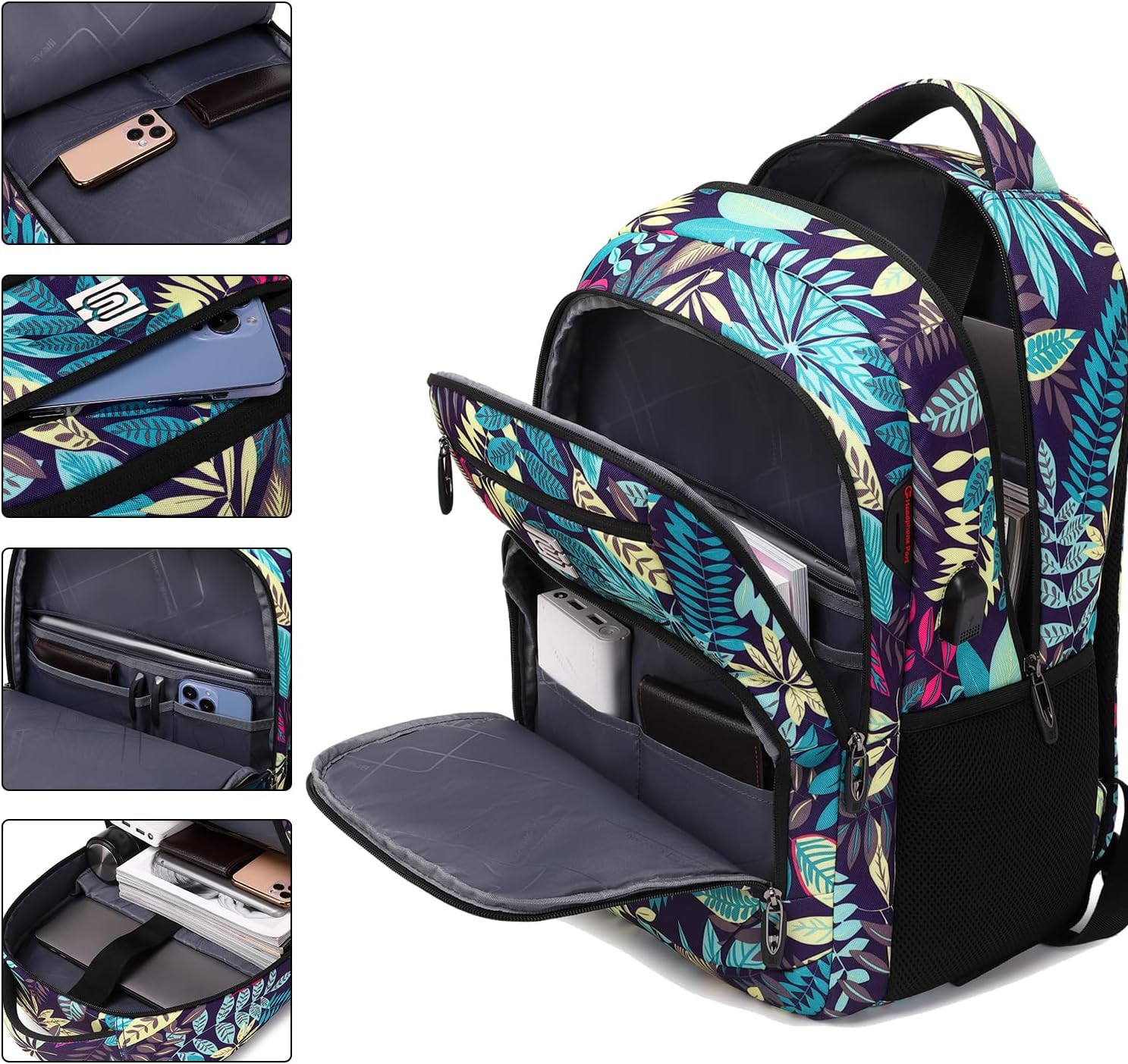 Zaino anti-furto per laptop Dunne con porta di ricarica USB