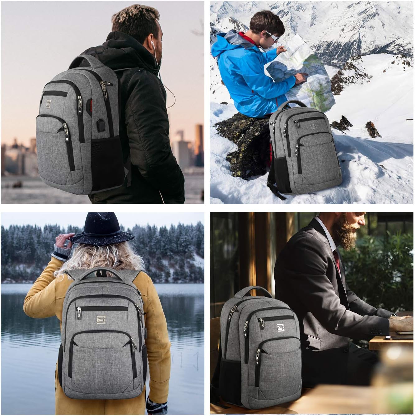 Zaino anti-furto per laptop Dunne con porta di ricarica USB