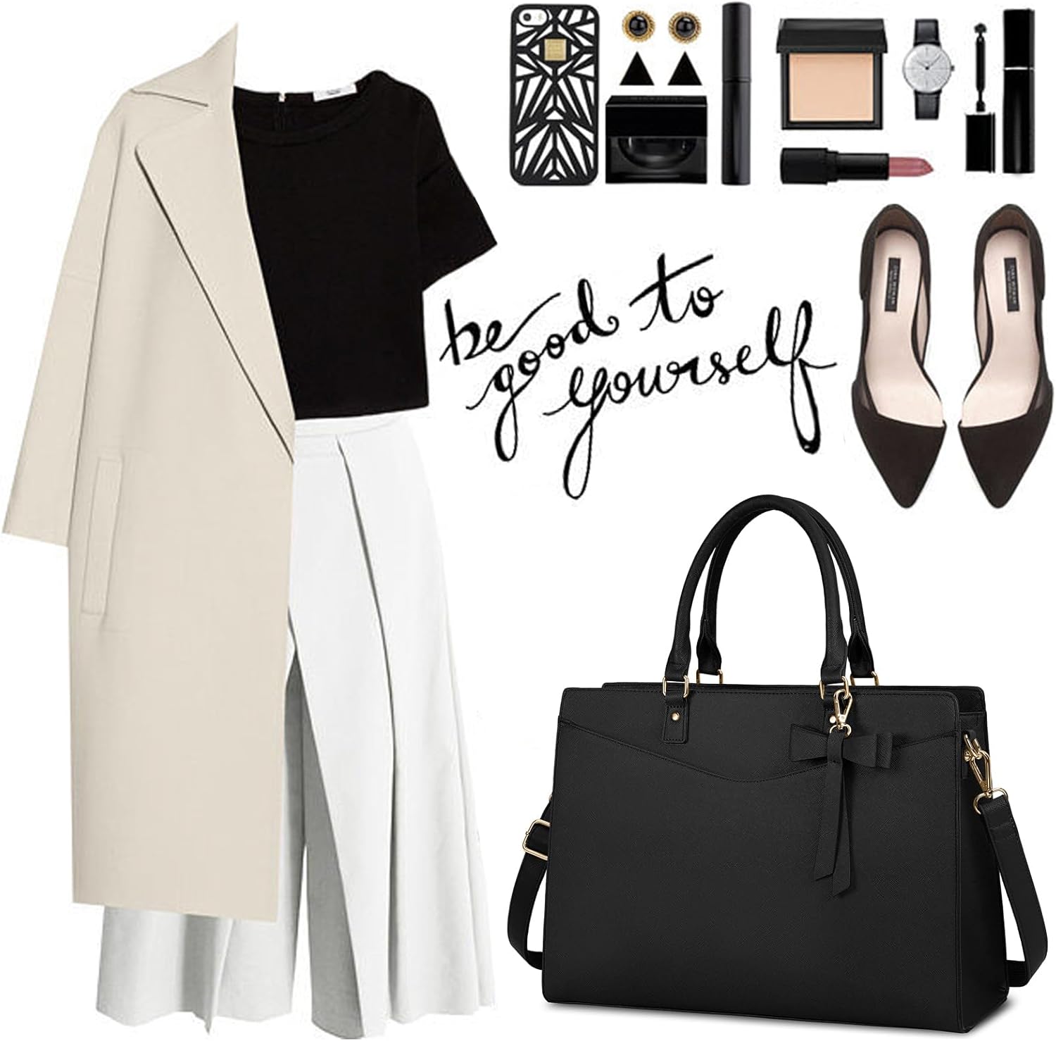 Borsa per Laptop in PU Pelle Impermeabile con Design Multifunzionale per Donne