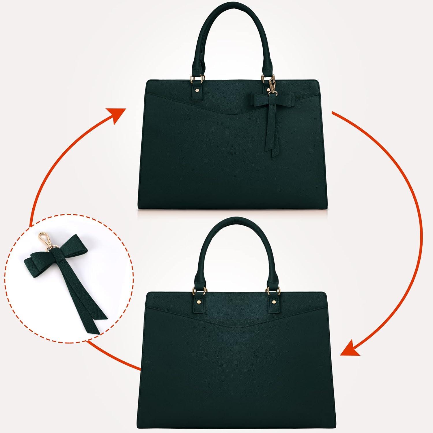 Borsa per Laptop in PU Pelle Impermeabile con Design Multifunzionale per Donne