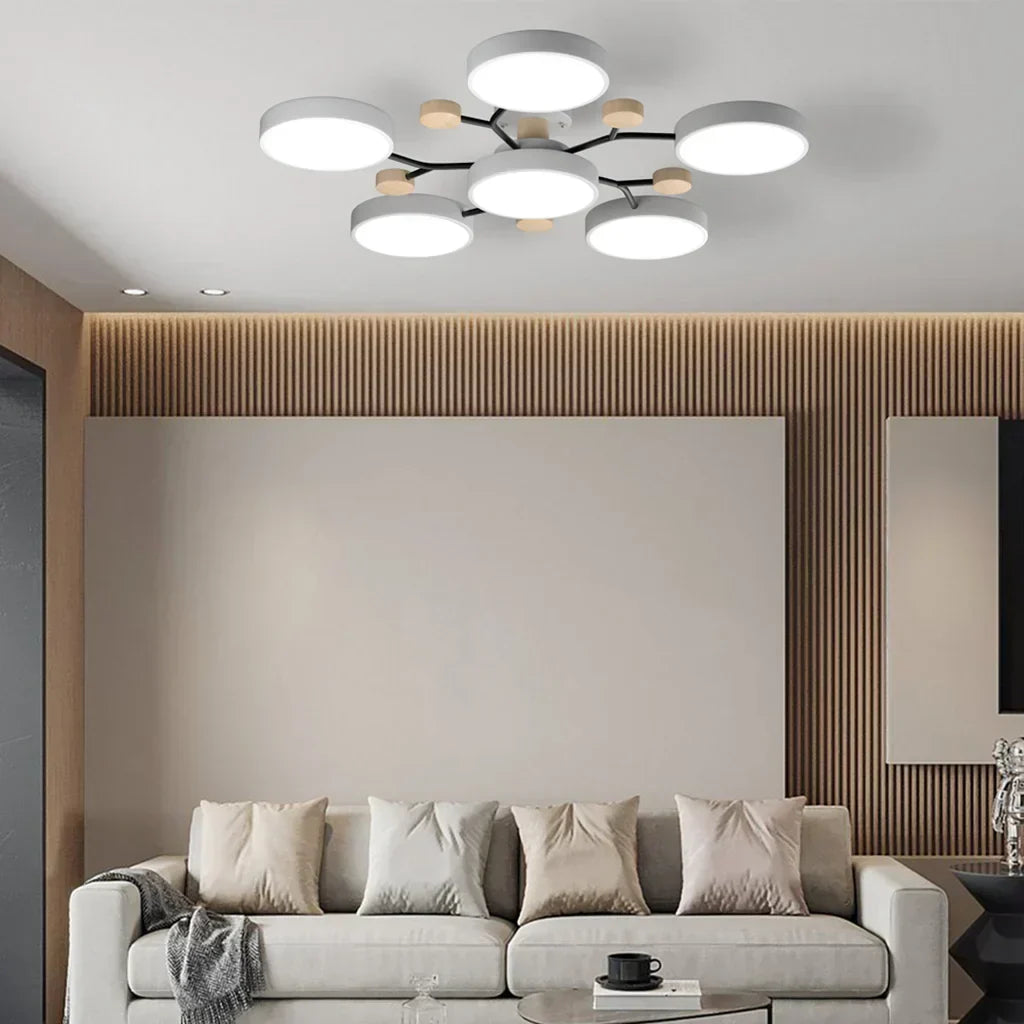 Lampada a Soffitto LED - Design Moderno | Legno & Metallo