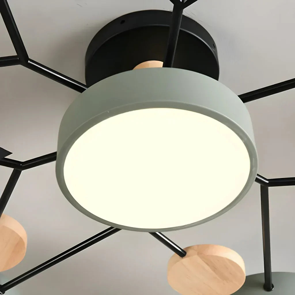 Lampada a Soffitto LED - Design Moderno | Legno & Metallo