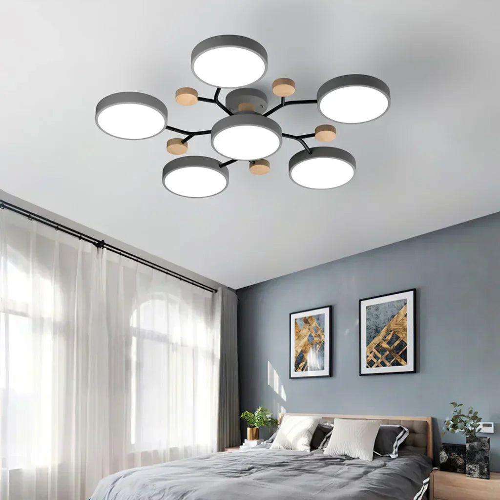 Lampada a Soffitto LED - Design Moderno | Legno & Metallo