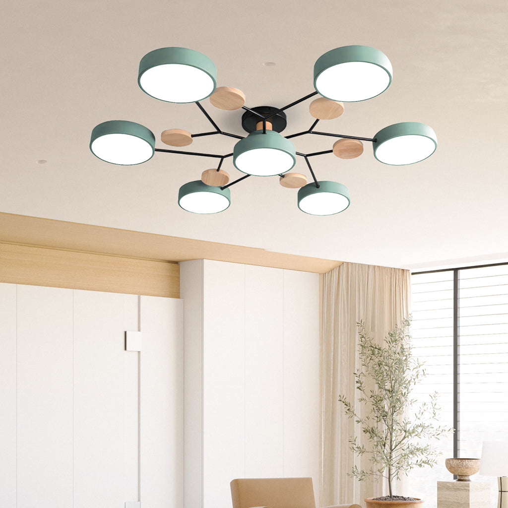 Lampada a Soffitto LED - Design Moderno | Legno & Metallo