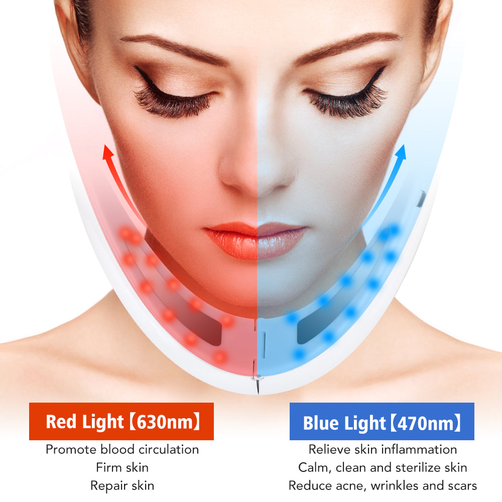 EMS Facial Slimmer con Terapia LED - Snellimento del Viso e Rimozione del Doppio Menton