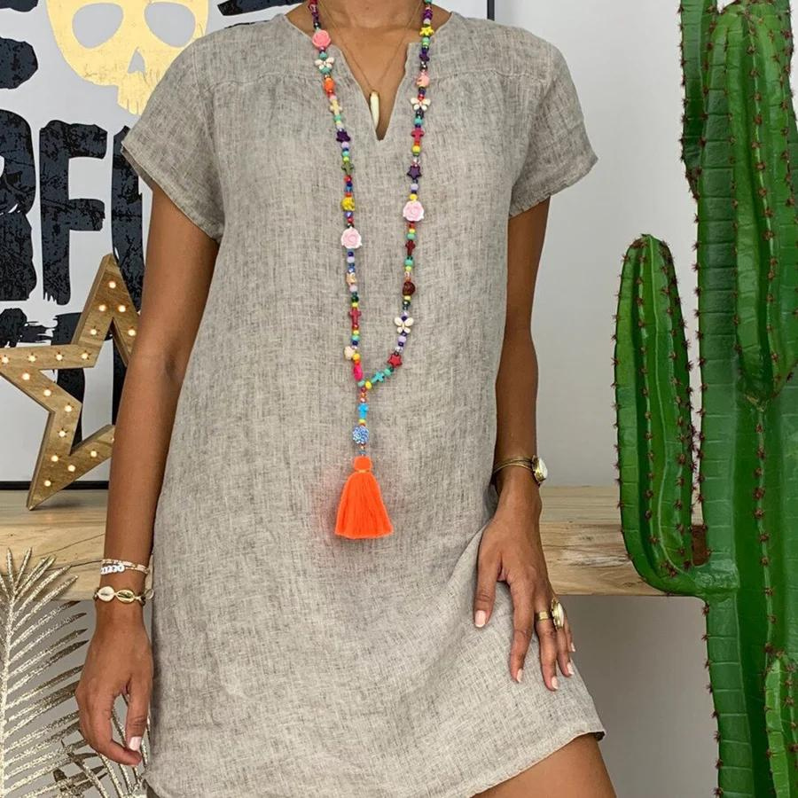 Abito Donna Leggero - Cotone e Lino - Stile Estivo Confortevole