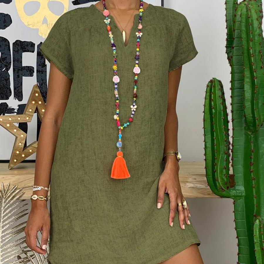 Abito Donna Leggero - Cotone e Lino - Stile Estivo Confortevole