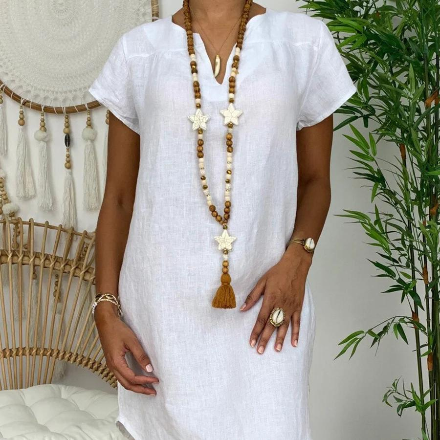 Abito Donna Leggero - Cotone e Lino - Stile Estivo Confortevole