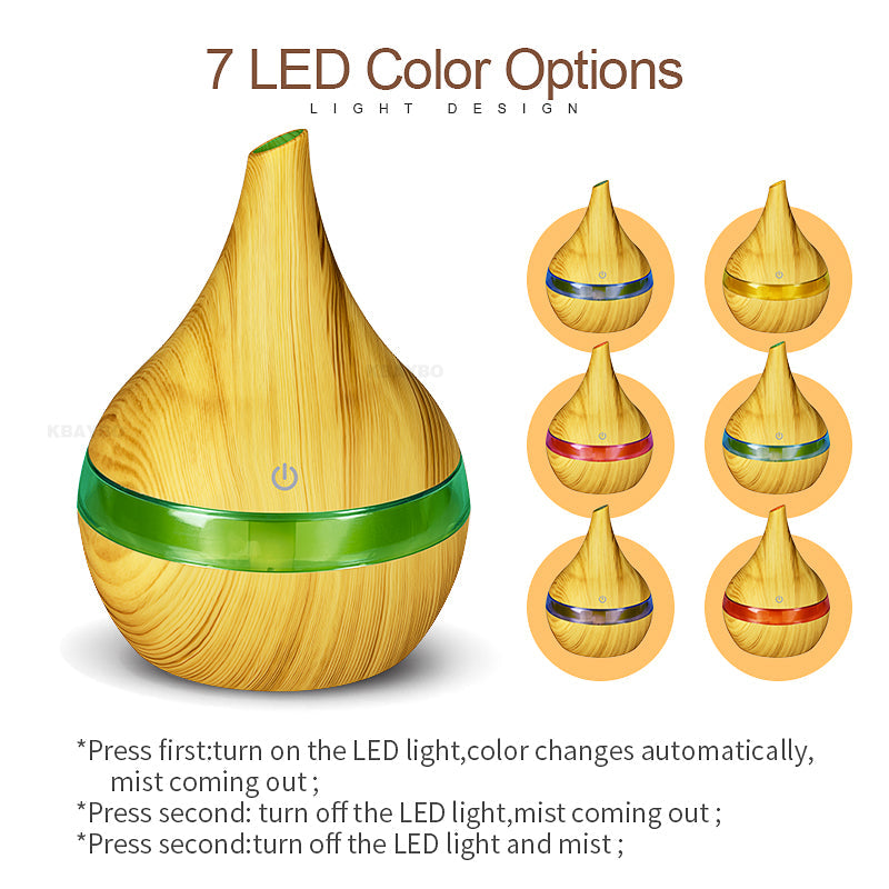 Umidificatore con Diffusione di Aroma e Illuminazione LED – AromaGlow