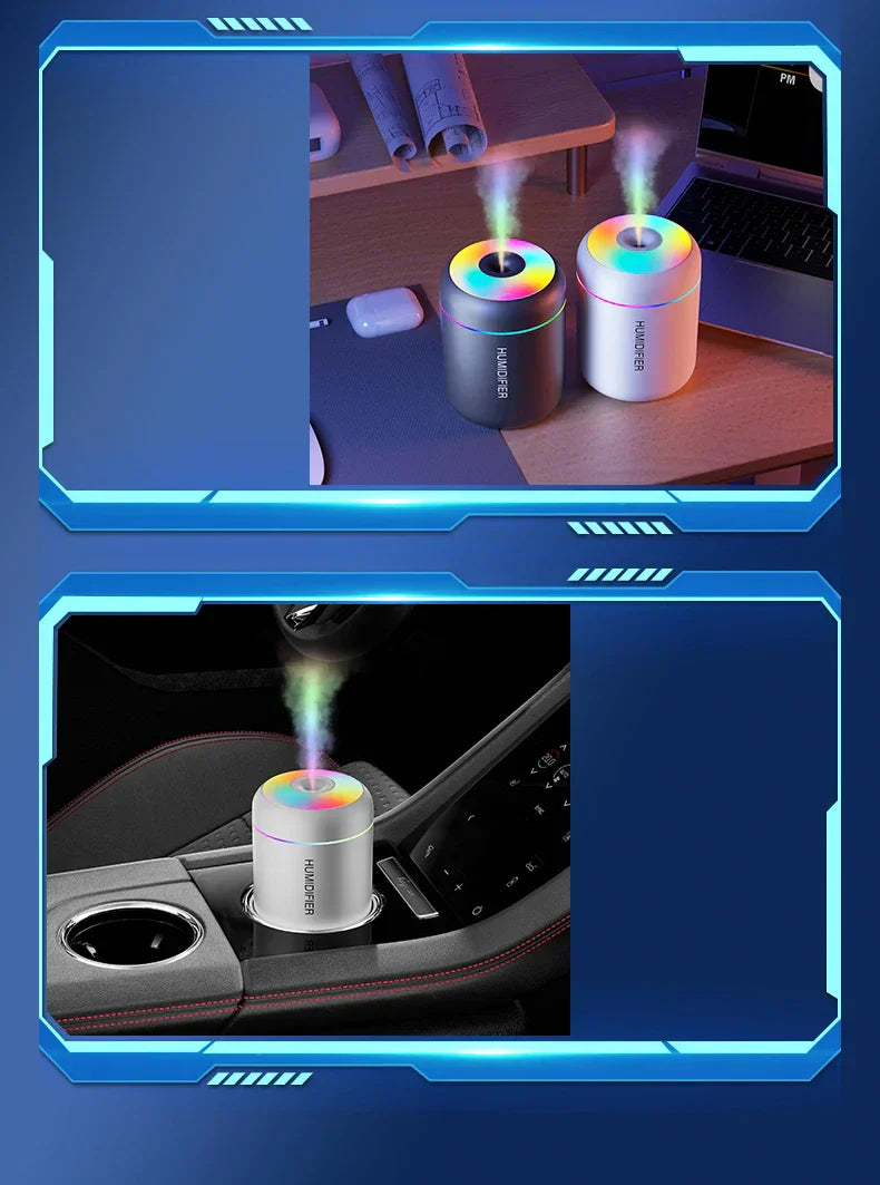 Mini Umidificatore con Aromaterapia - Alimentato da USB - Perfetto per Auto e Camera da Letto