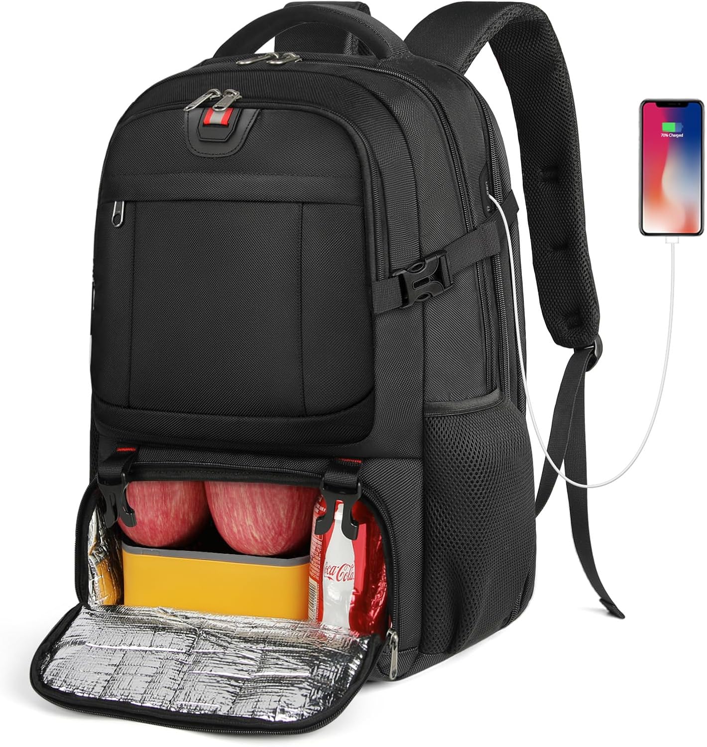 Zaino da viaggio extra-large per pranzi e laptop con porta di ricarica USB