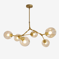 Candeeiro de design dourado com esferas de vidro Lindsey