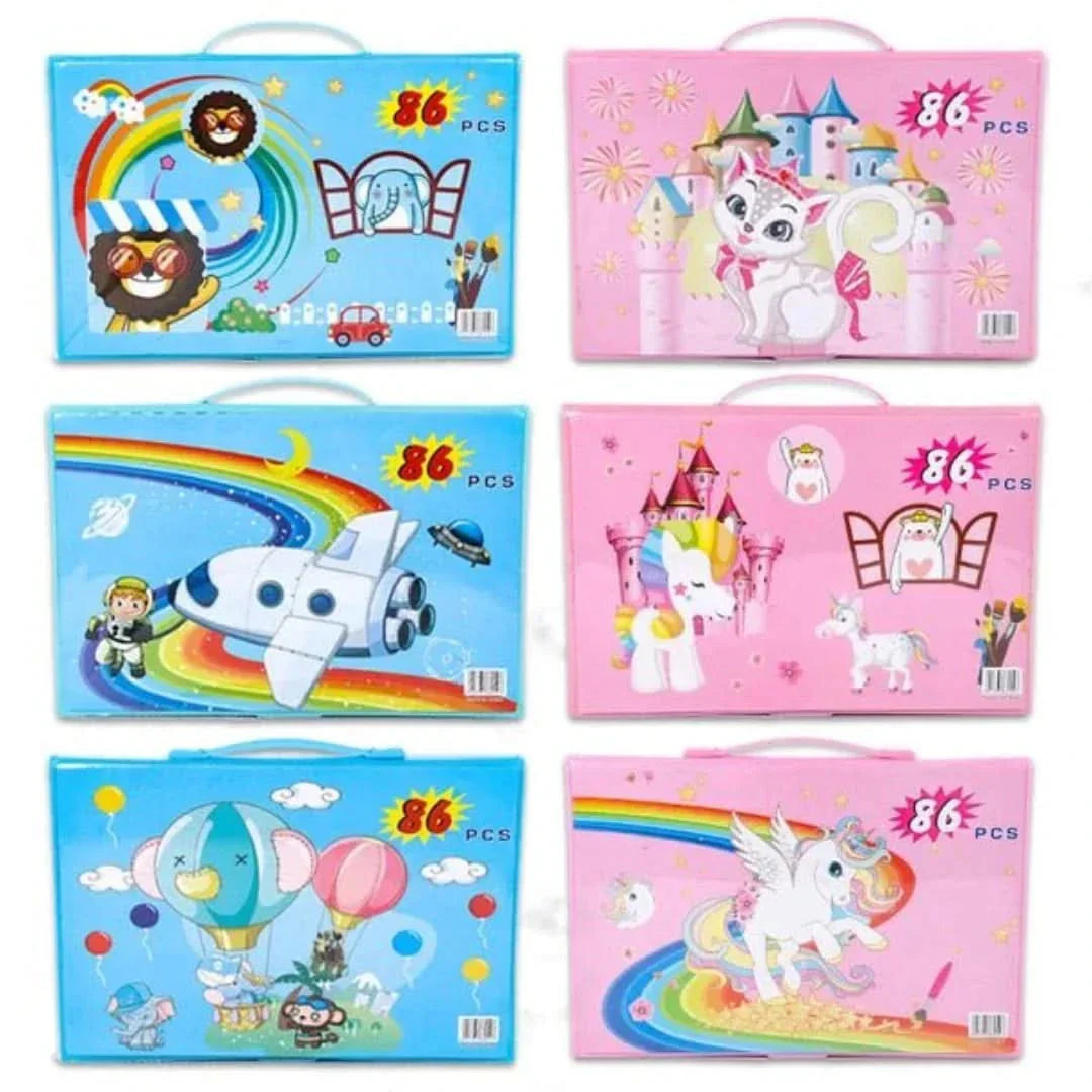 Set Creativo 6-in-1 con Cavalletto Doppio – Valigetta per Bambini dai 5 Anni in Su