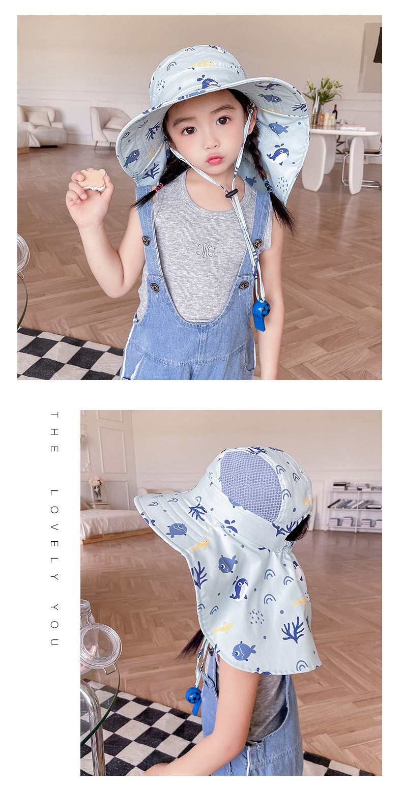 Cappello da Sole per Bambini con UPF 50+ - Visiera Larga e Cinturino Regolabile