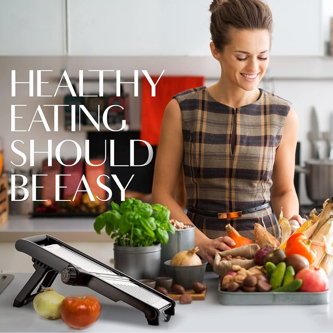 SlicerPro Set di Sicurezza | Mandolina con Guanti Resistenti al Taglio