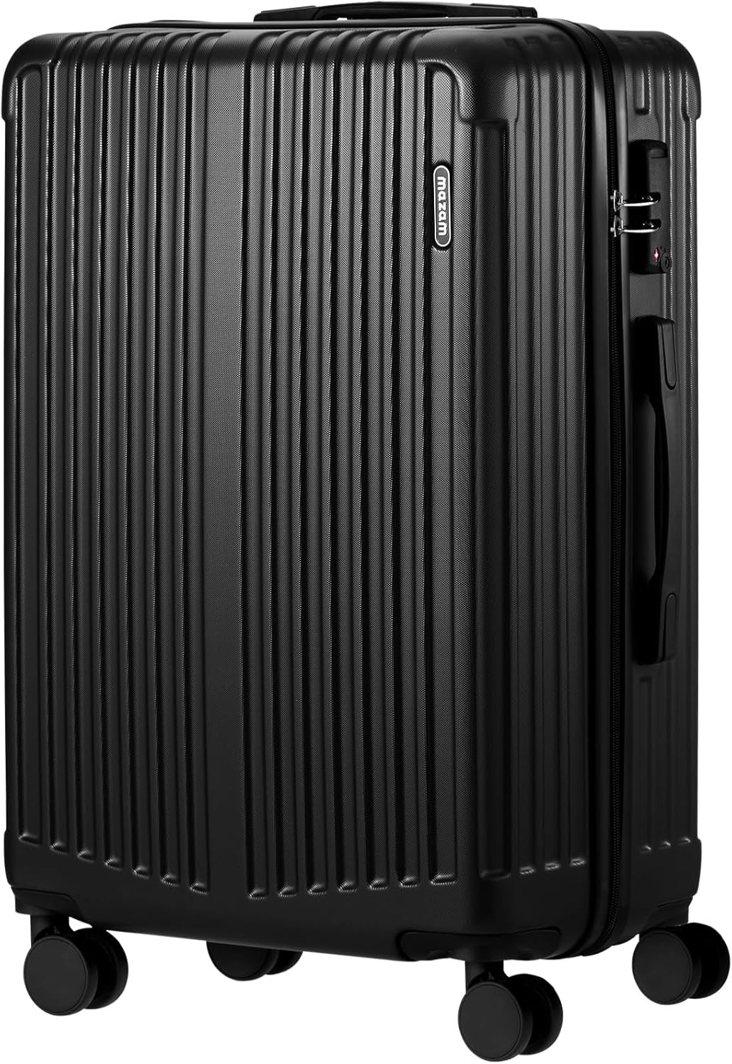 Valigia Rigida Grande da 28" con Ruote a 360° e Lucchetto TSA – Strisce Nere