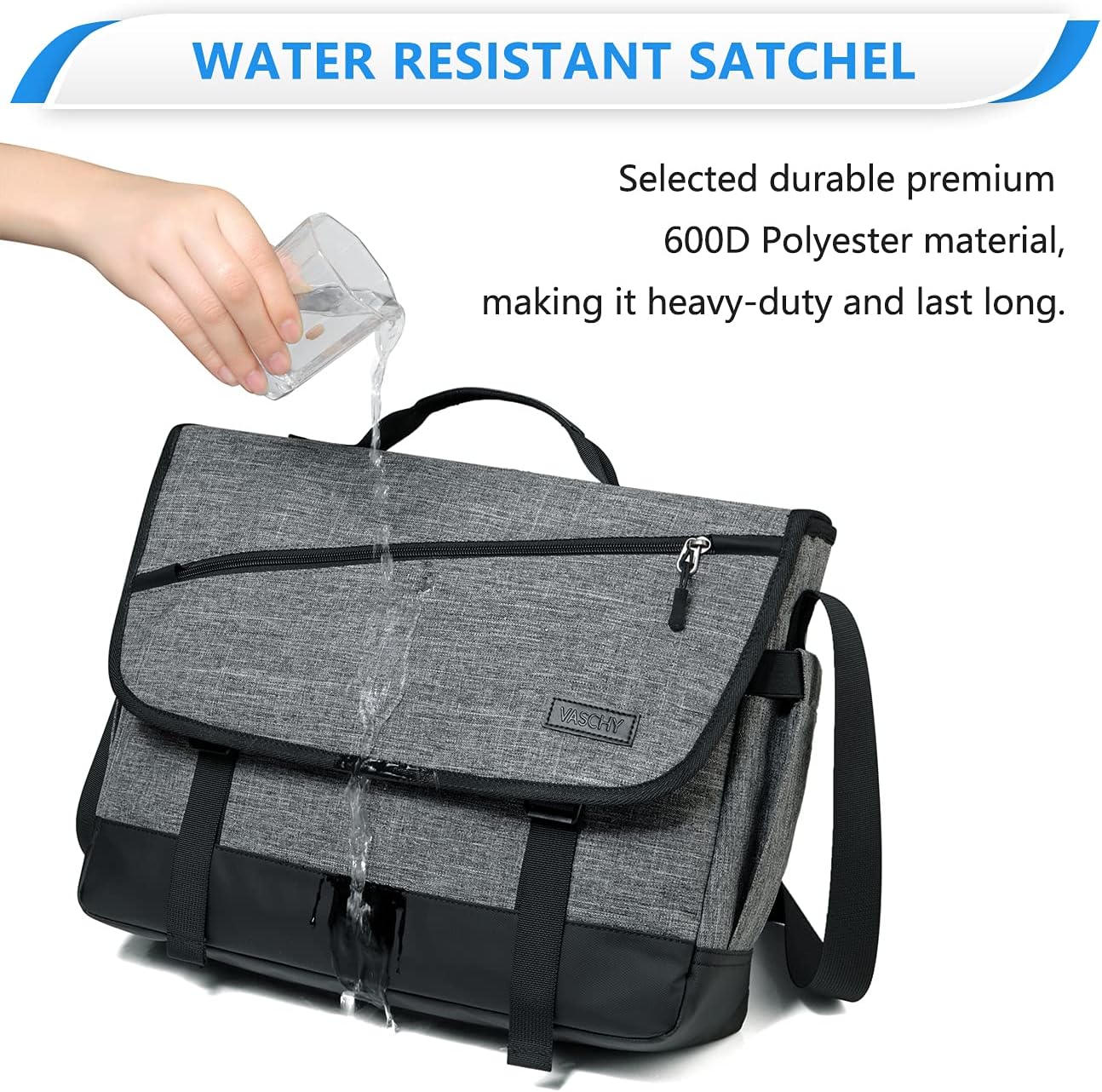 Borsa Messenger per Laptop Resistente all'Acqua con Cinghia Regolabile – Serie WorkMate