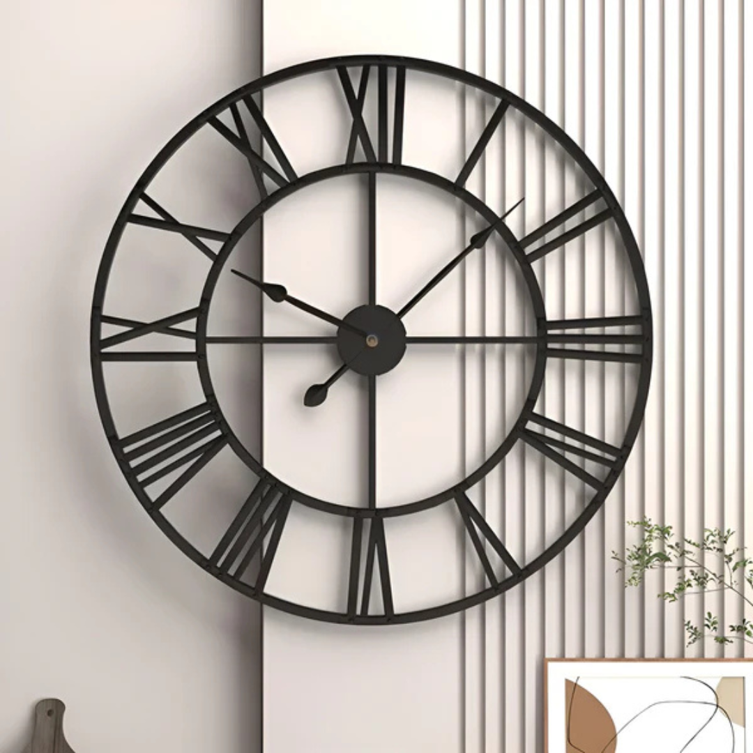 Orologio da Parete Grande Moderno | Design 3D | Metallo | Aspetto Elegante