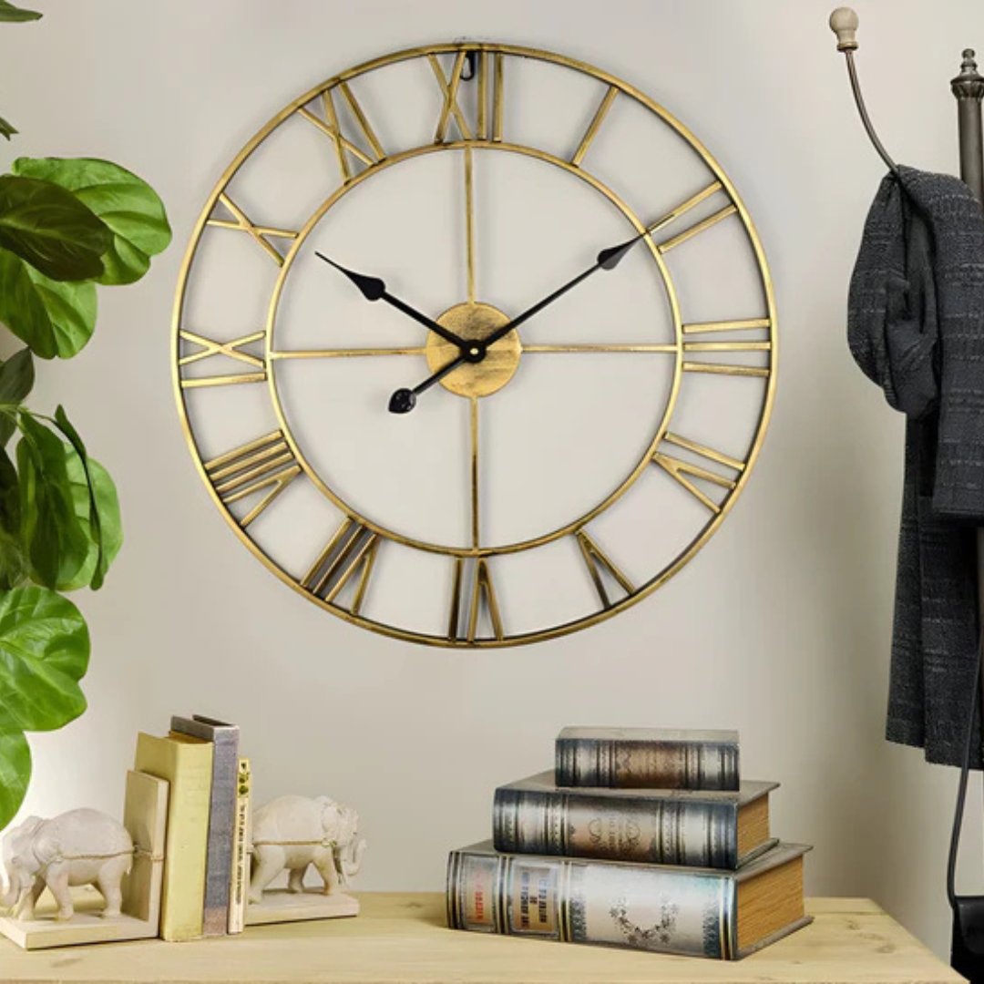 Orologio da Parete Grande Moderno | Design 3D | Metallo | Aspetto Elegante