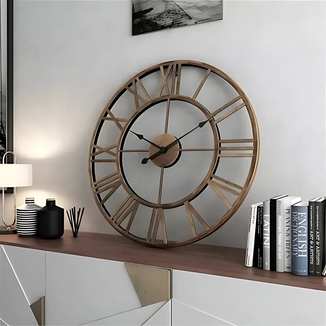Orologio da Parete Grande Moderno | Design 3D | Metallo | Aspetto Elegante