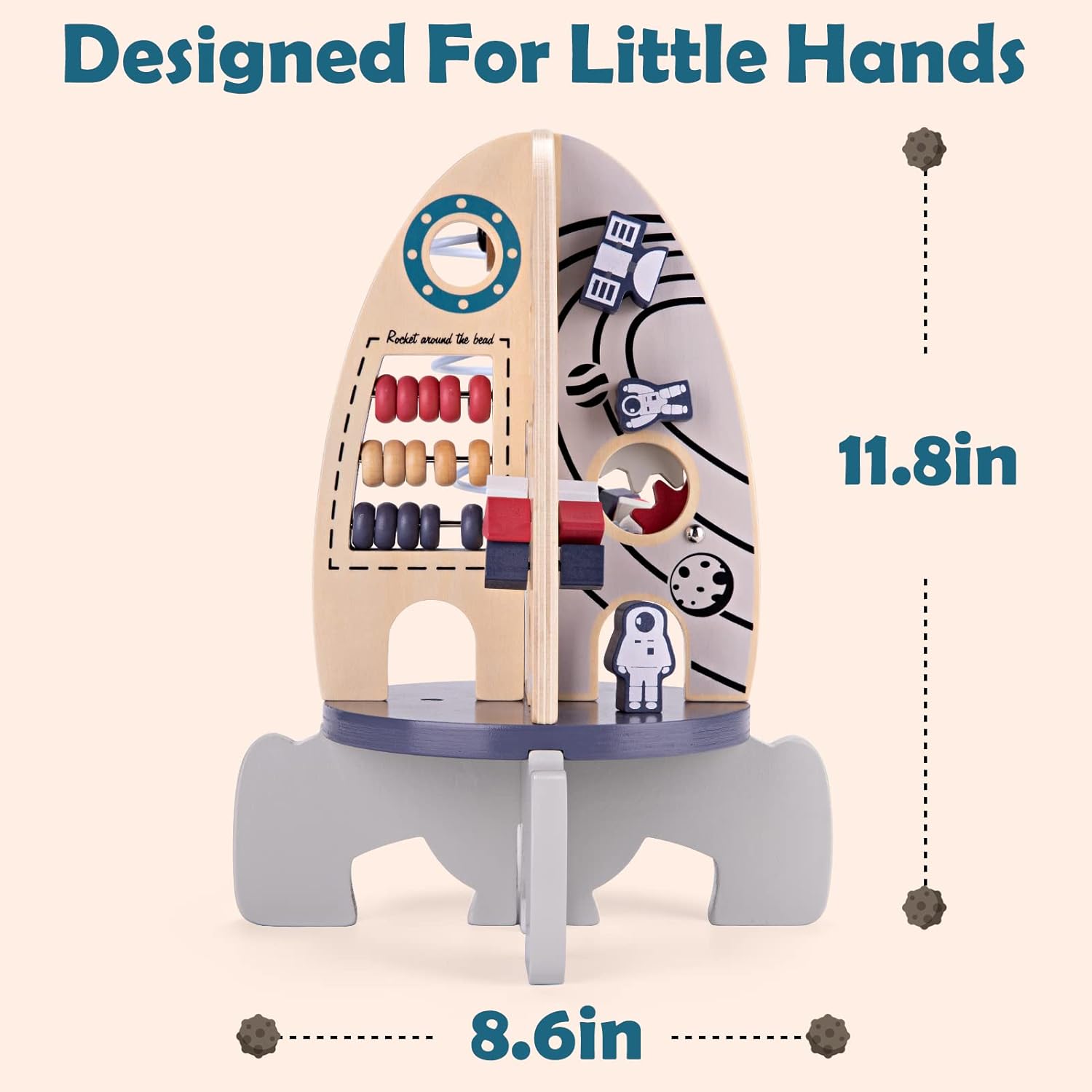 Cubo delle Attività Razzo Spaziale - Giocattolo 1+ Anni