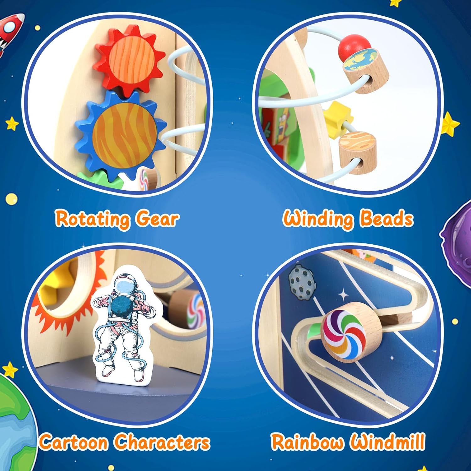 Cubo delle Attività Razzo Spaziale - Giocattolo 1+ Anni