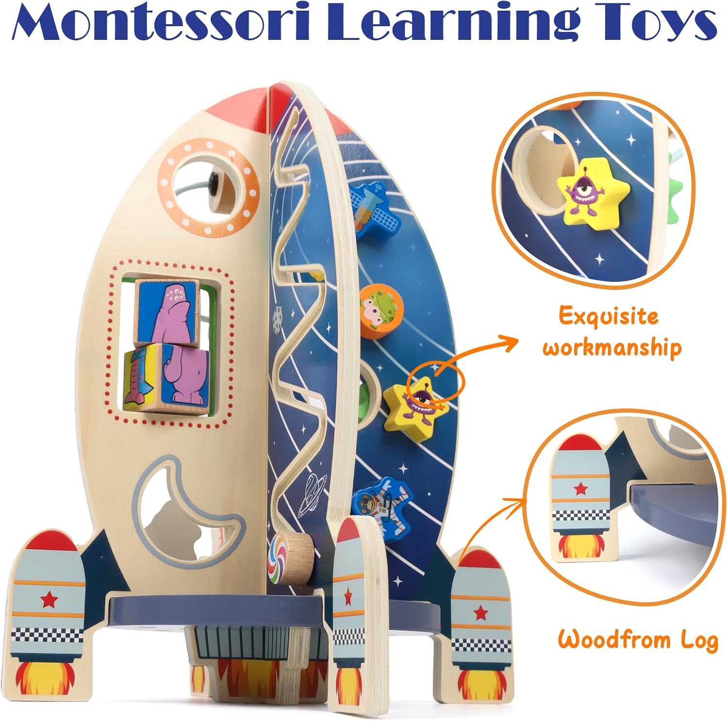 Cubo delle Attività Razzo Spaziale - Giocattolo 1+ Anni