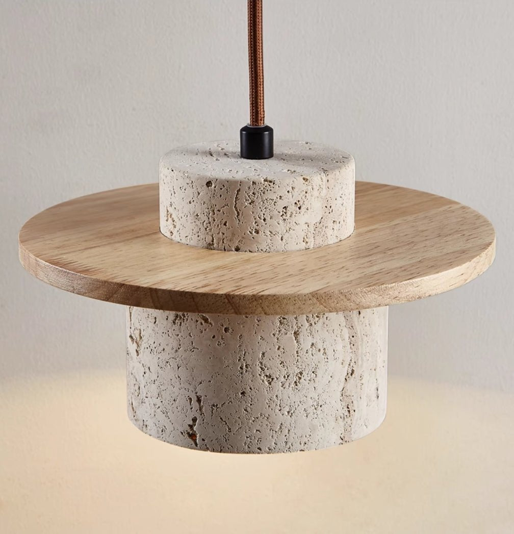 Lampada a Sospensione in Travertino per un Lusso Naturale - StoneGlow