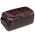 Premium leather toiletry bag for men – Waterproof hanging travel bag