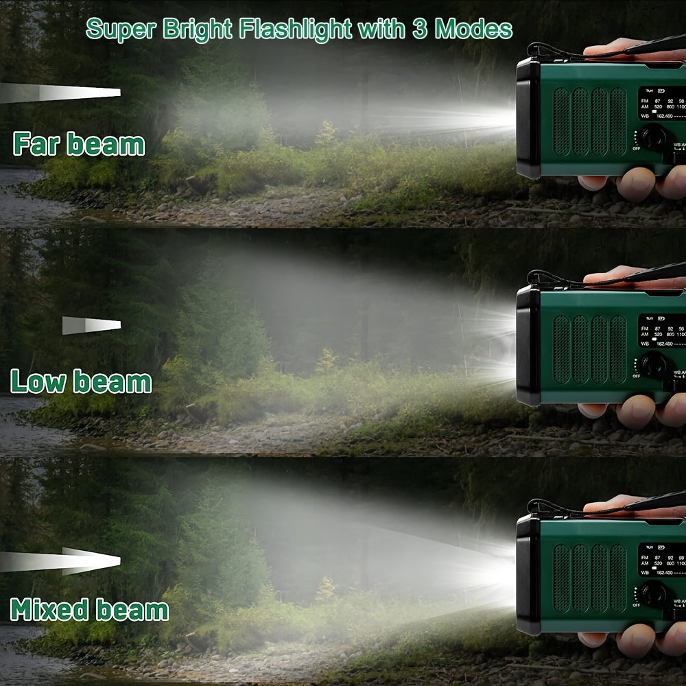 10000mAh Noodradio | Energia Solare & Dinamo a Manovella | AM/FM | Allerta SOS