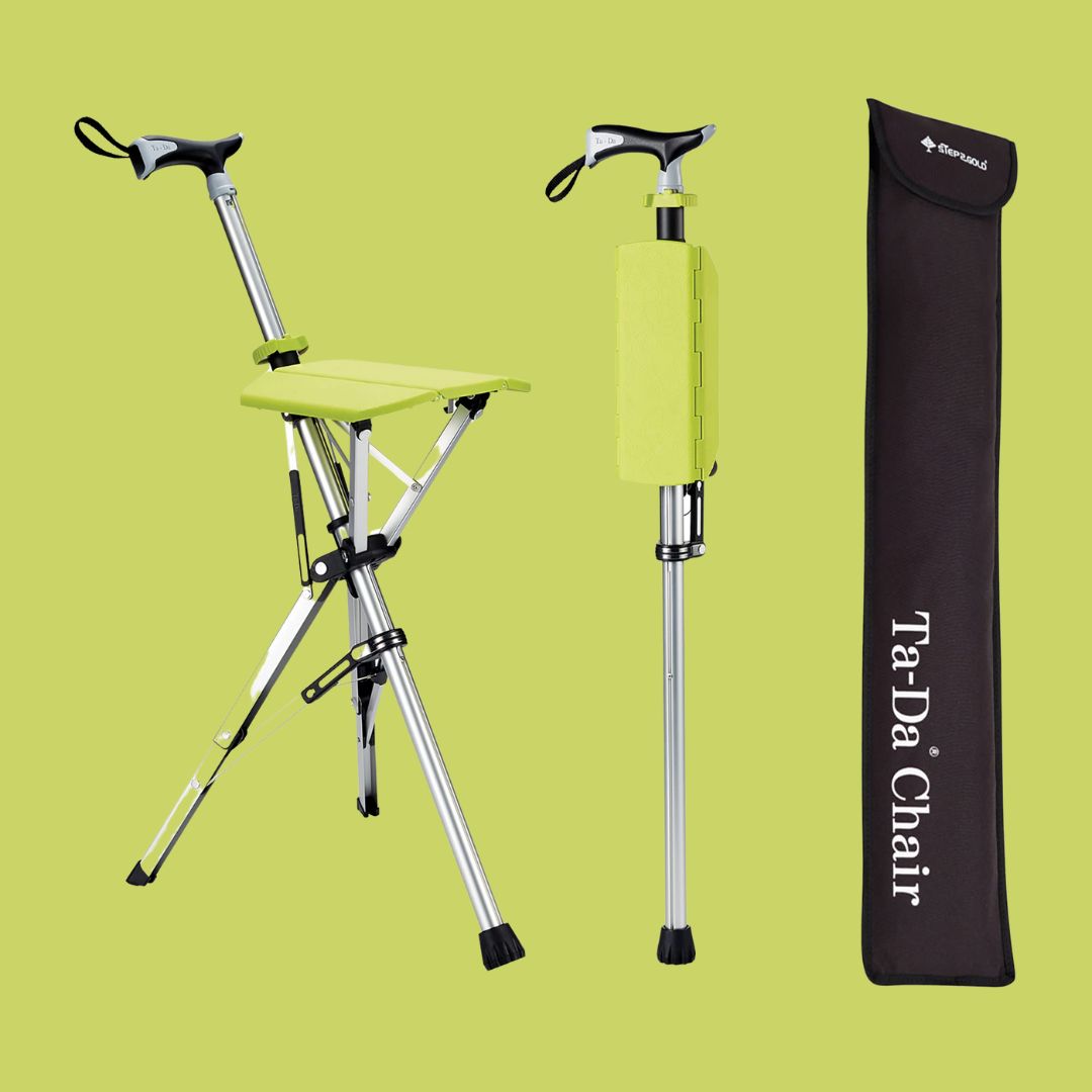 CrutchSeat - Sgabello pieghevole per comfort - leggero e portatile