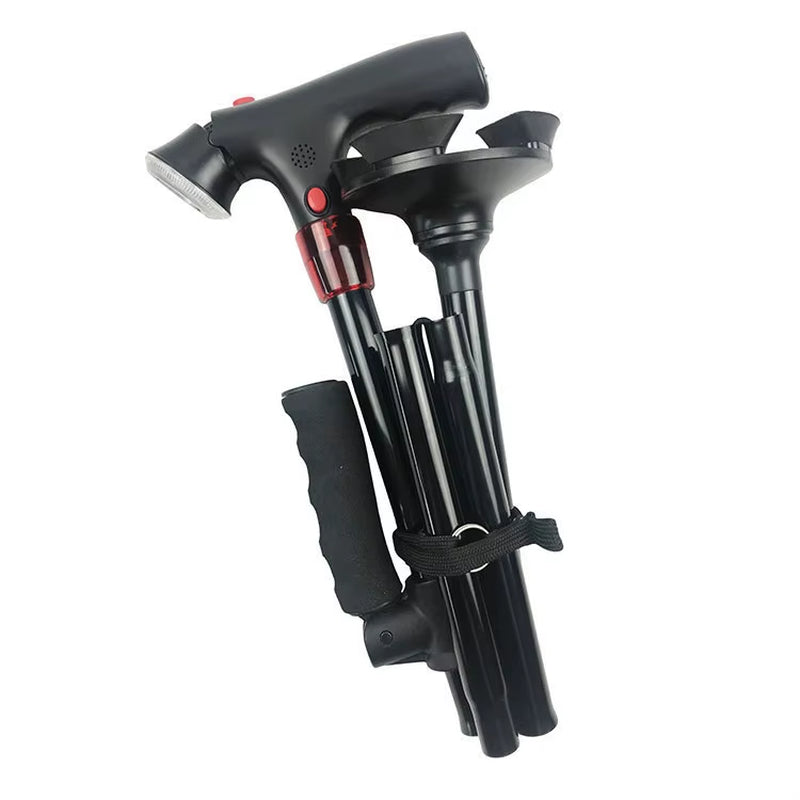 Bastone da Passeggio Pieghevole con Illuminazione LED - Sicuro e Compatto