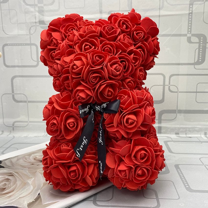 PetalCuddle Orso Rosa Eterno | Peluche romantico di fiori artificiali per la Festa della Mamma e celebrazioni