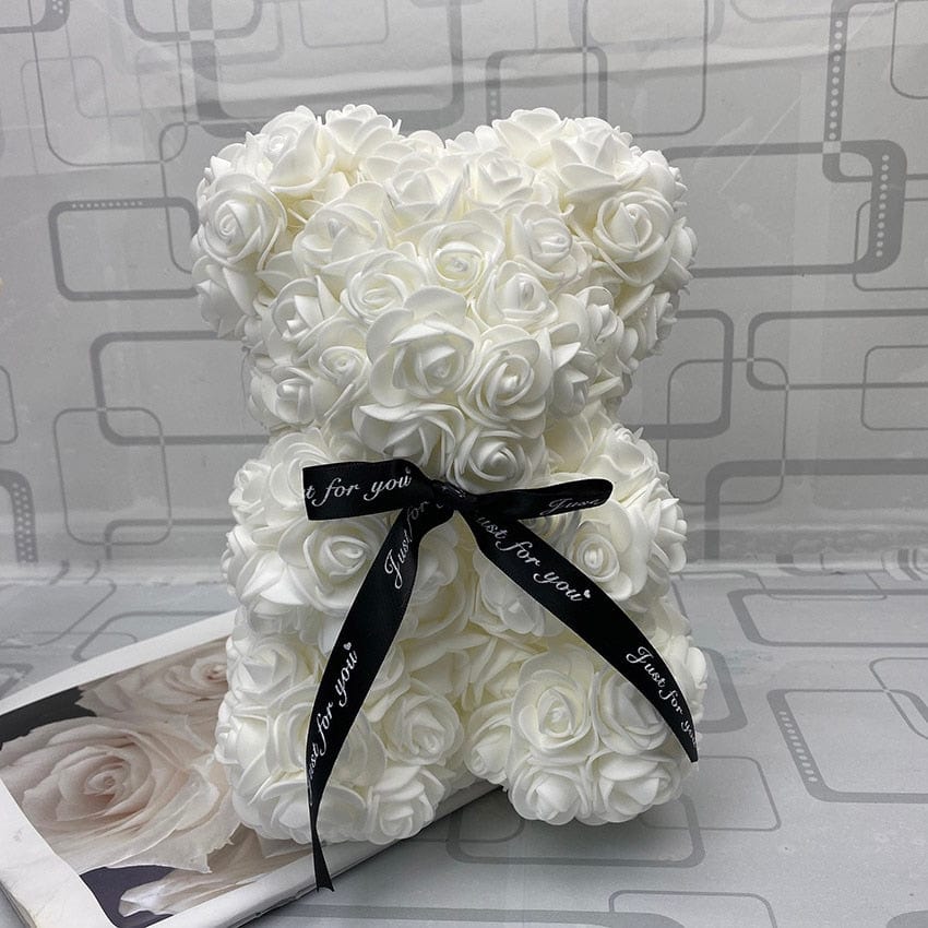 PetalCuddle Orso Rosa Eterno | Peluche romantico di fiori artificiali per la Festa della Mamma e celebrazioni