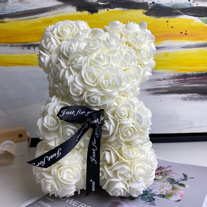 PetalCuddle Orso Rosa Eterno | Peluche romantico di fiori artificiali per la Festa della Mamma e celebrazioni