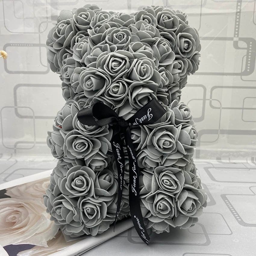 PetalCuddle Orso Rosa Eterno | Peluche romantico di fiori artificiali per la Festa della Mamma e celebrazioni