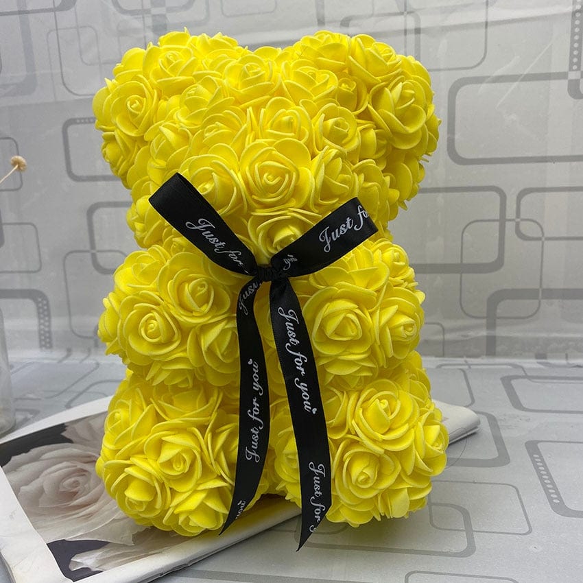 PetalCuddle Orso Rosa Eterno | Peluche romantico di fiori artificiali per la Festa della Mamma e celebrazioni