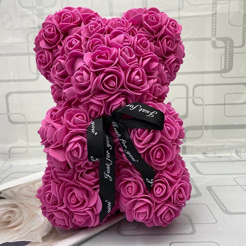 PetalCuddle Orso Rosa Eterno | Peluche romantico di fiori artificiali per la Festa della Mamma e celebrazioni