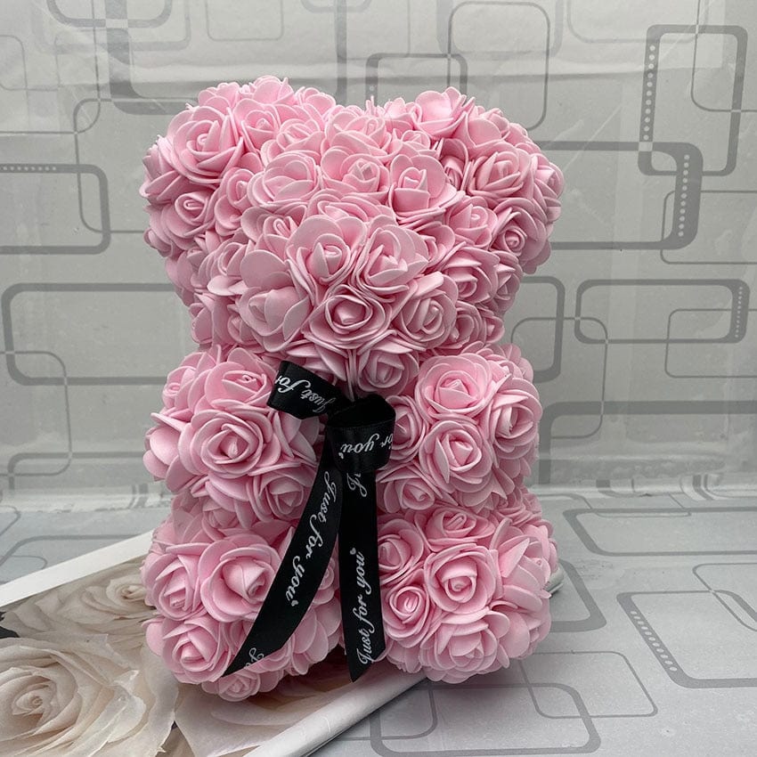 PetalCuddle Orso Rosa Eterno | Peluche romantico di fiori artificiali per la Festa della Mamma e celebrazioni