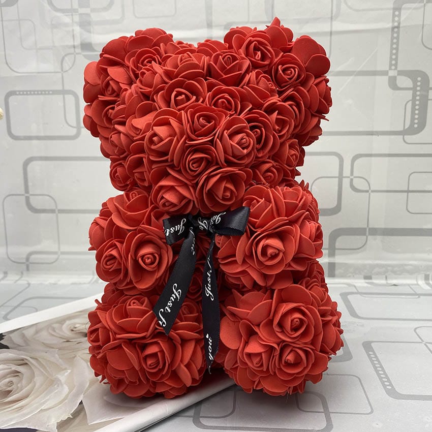 PetalCuddle Orso Rosa Eterno | Peluche romantico di fiori artificiali per la Festa della Mamma e celebrazioni
