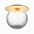 Plafonnier LED design rond doré avec sphère en verre Porch