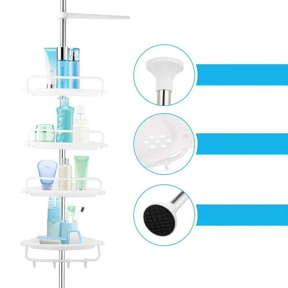 Mensola Telescopica per Doccia con 4 Ripiani – VertiRack