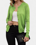 Edda | Veste courte en maille avec boutons et col rond