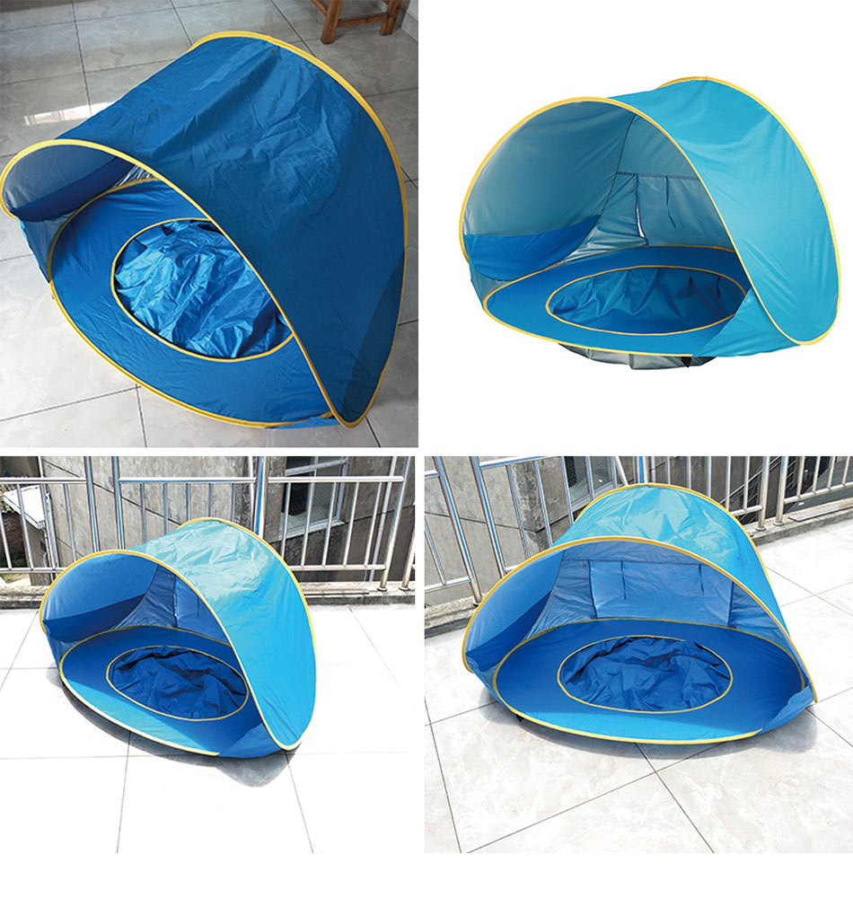 Tenda da Spiaggia con Protezione UV e Piscina Paddling Integrata per Bambini – Shade Splash